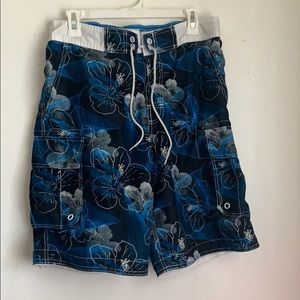 Men’s blue floral board shorts